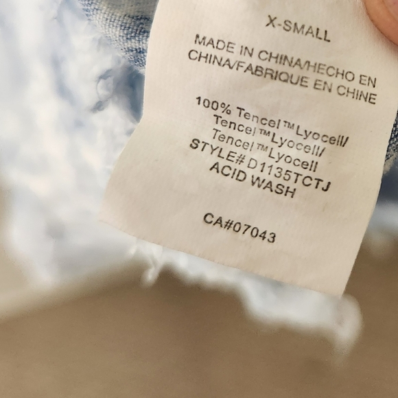 Thread & Supply Acid Wash Chambray Shirt Mini Dress Pockets Coastal Denim Xs - Picture 8 of 10